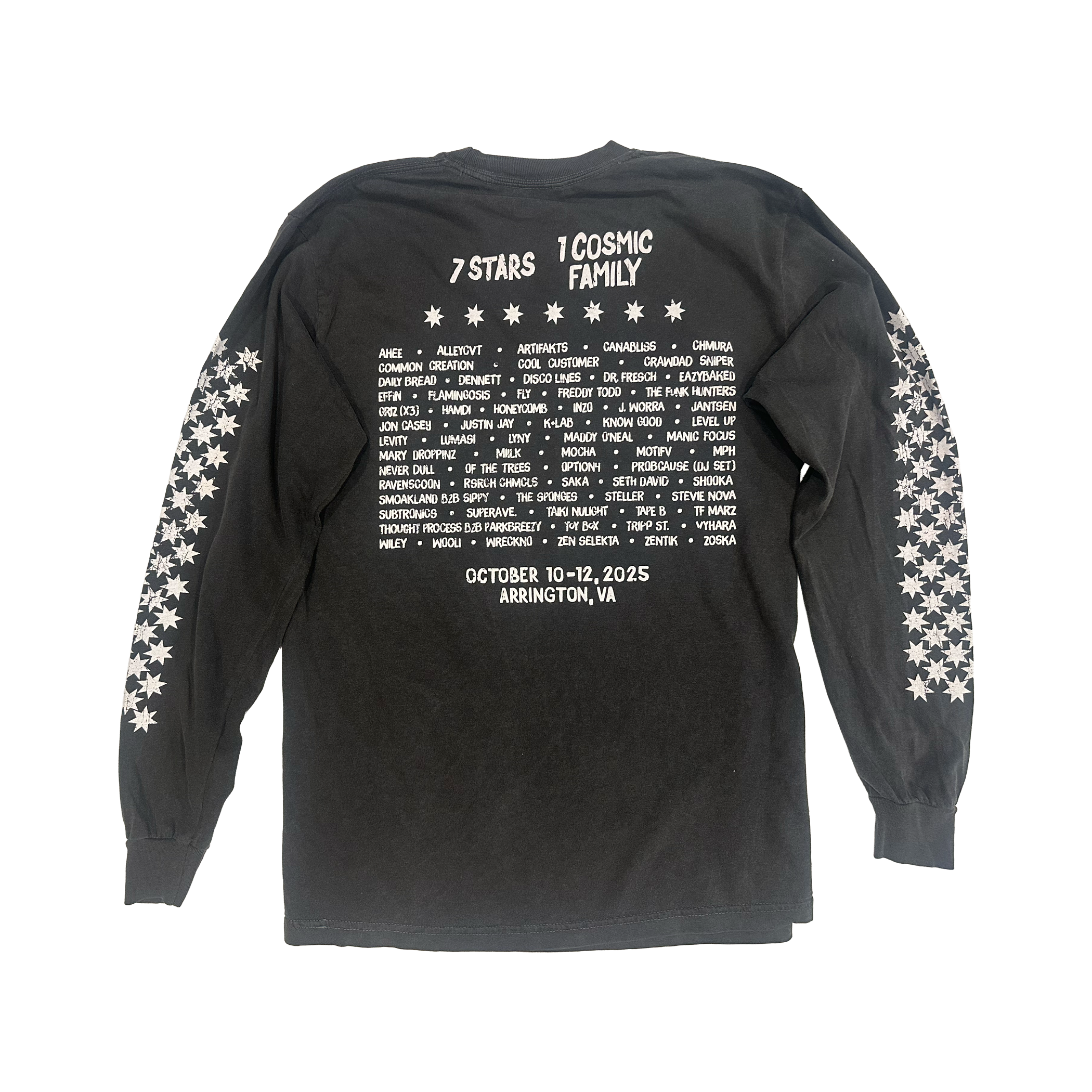 7S Fest Lineup Long Sleeve in Charcoal