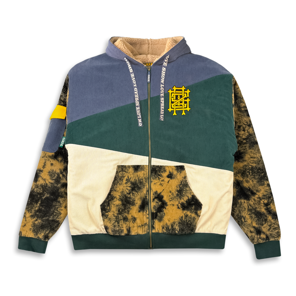 GRiZ - WILD-STYLE CORDUROY PATCHWORK SHERPA ZIP UP HOODIE