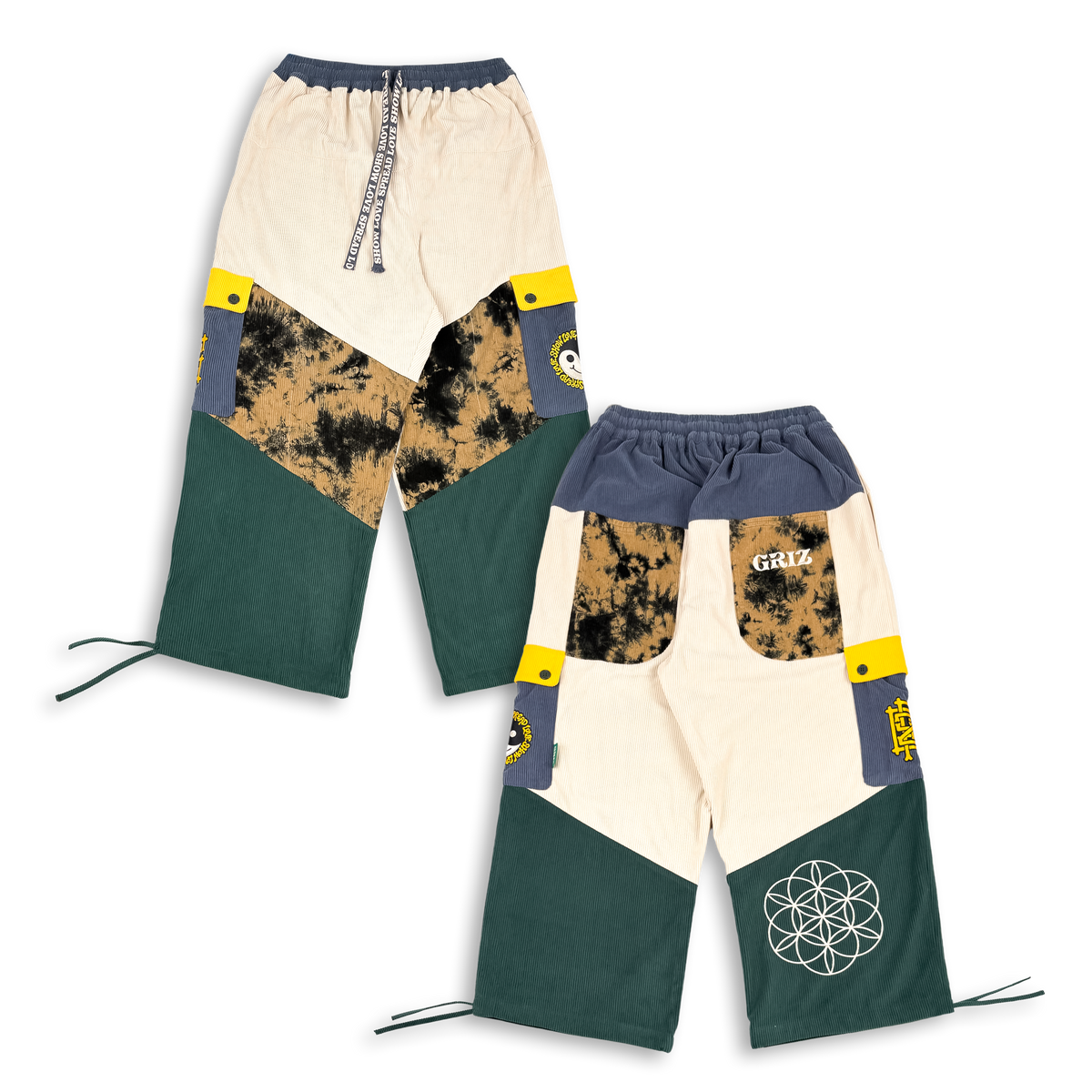 GRiZ - WILD-STYLE CORDUROY PATCHWORK HAREM SWEATPANTS