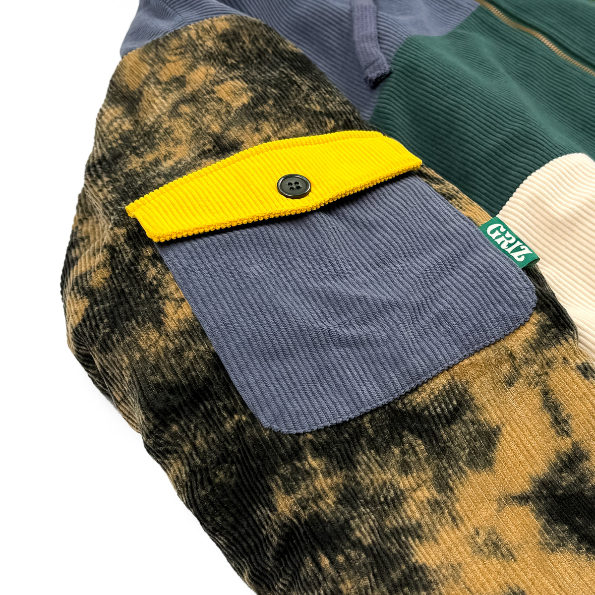 GRiZ - WILD-STYLE CORDUROY PATCHWORK SHERPA ZIP UP HOODIE