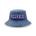 GRiZ - NAVY NEBULA FUZZY REVERSIBLE DENIM BUCKET HAT