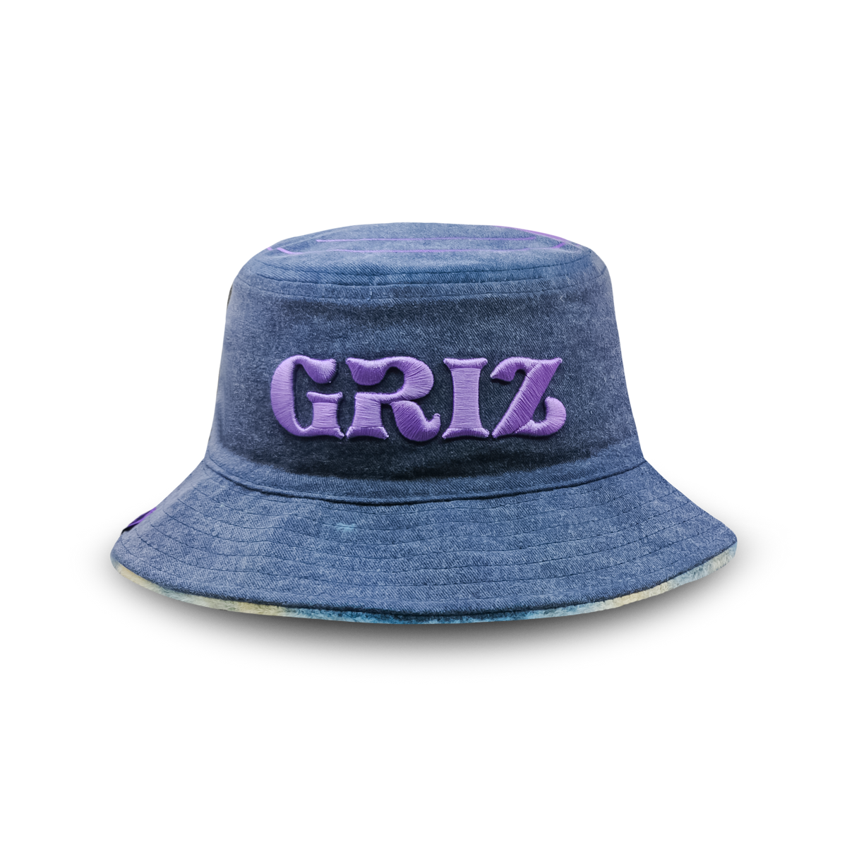 GRiZ - NAVY NEBULA FUZZY REVERSIBLE DENIM BUCKET HAT