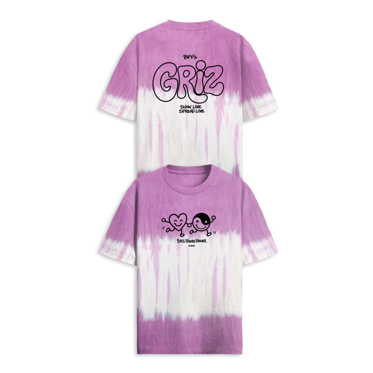 GRiZ - BFF'S TEE IN LAVENDAR WAVE DYE