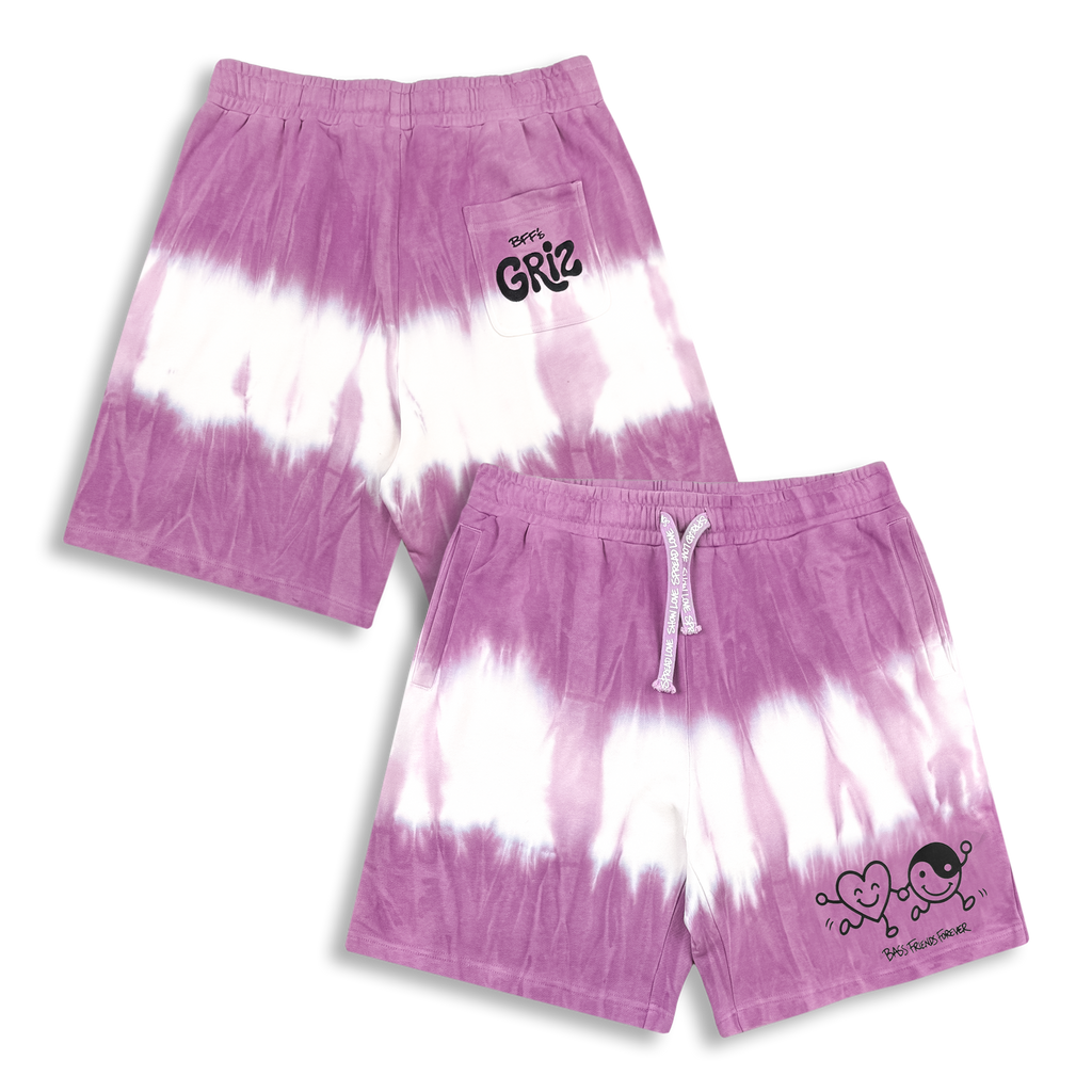 GRiZ - BFF'S SWEATSHORTS IN LAVENDER WAVE DYE