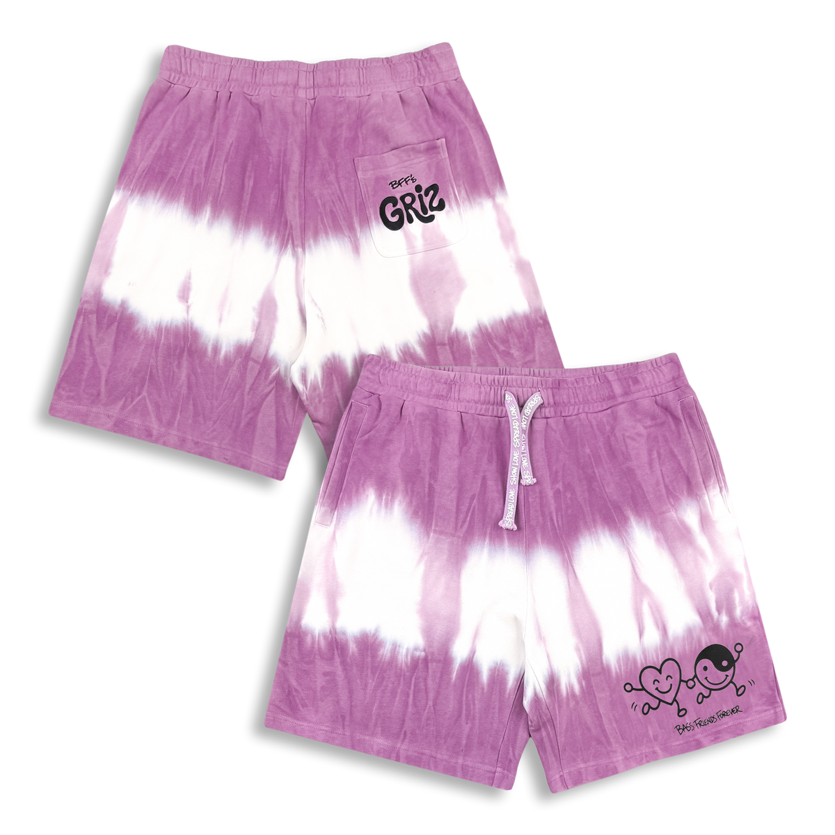 GRiZ - BFF'S SWEATSHORTS IN LAVENDER WAVE DYE