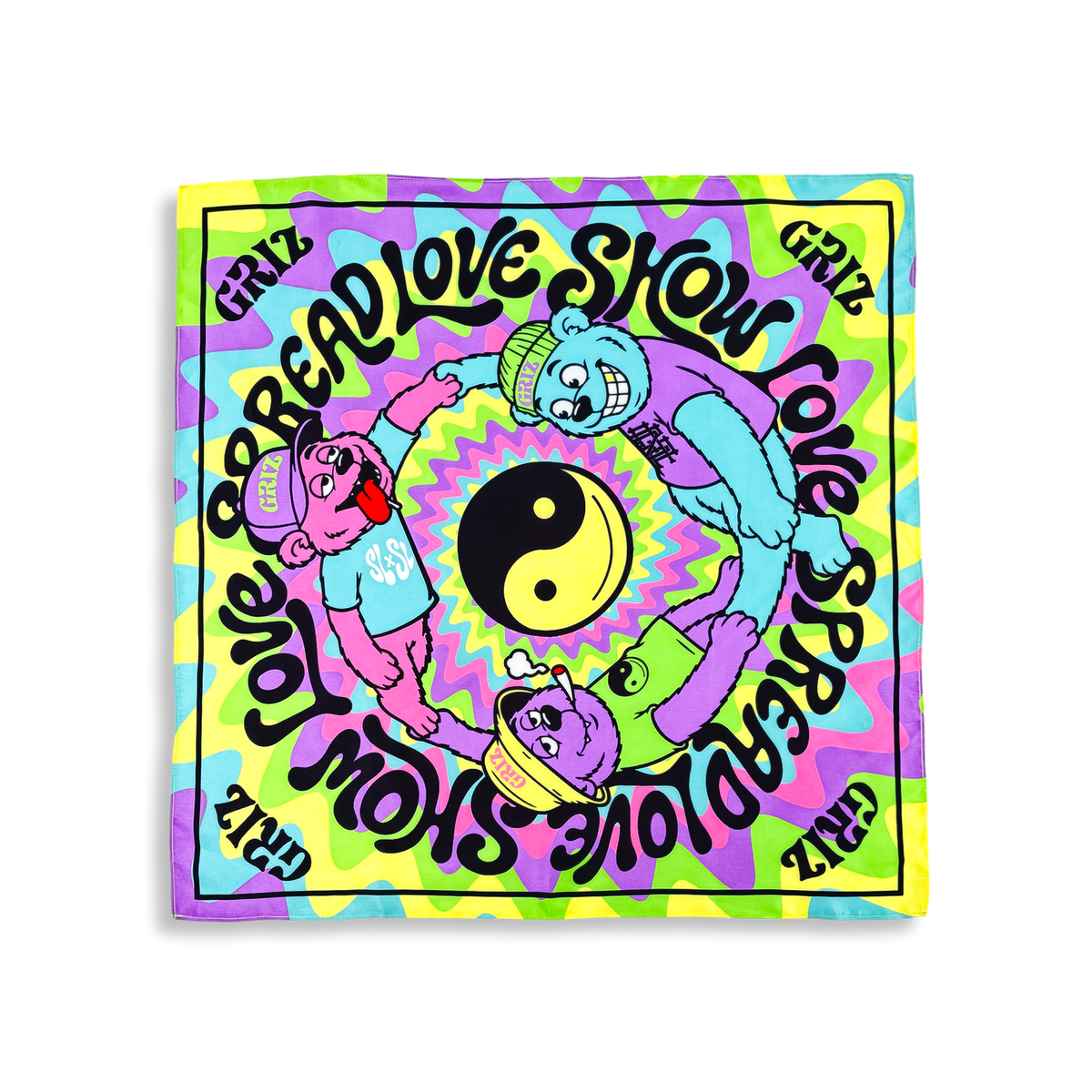 GRiZ - BEAR PARTY NEON MELT BANDANA