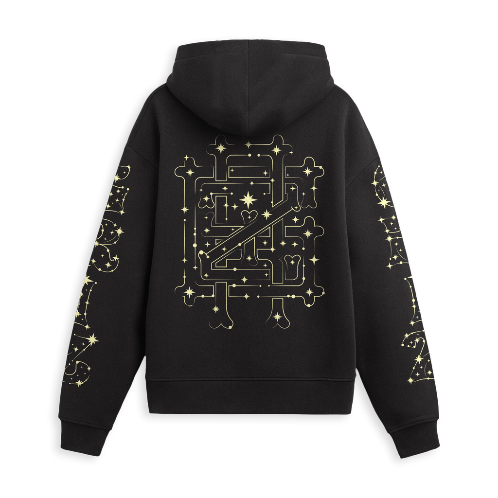 GRiZ - CONSTELLATIONS ZIP HOODIE IN BLACK