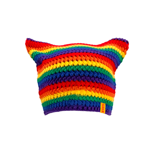 GRiZ - CROCHETED KITTY BEANIE IN RAINBOW DANCE