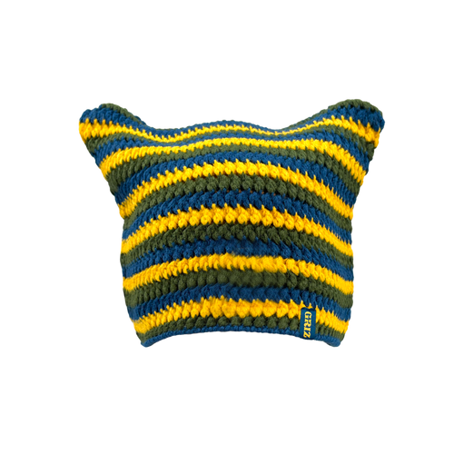 GRiZ - CROCHETED KITTY BEANIE IN SUNFLOWER DANCE