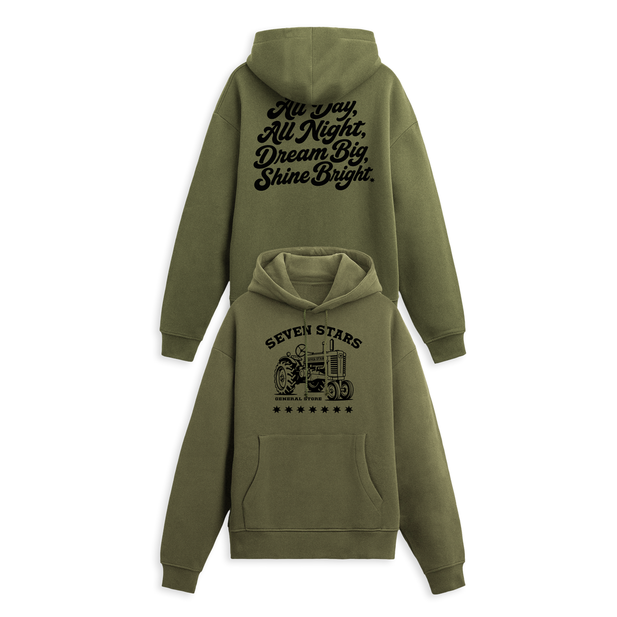 7S GENERAL STORE - TRACTOR HOODIE IN TURF GREEN