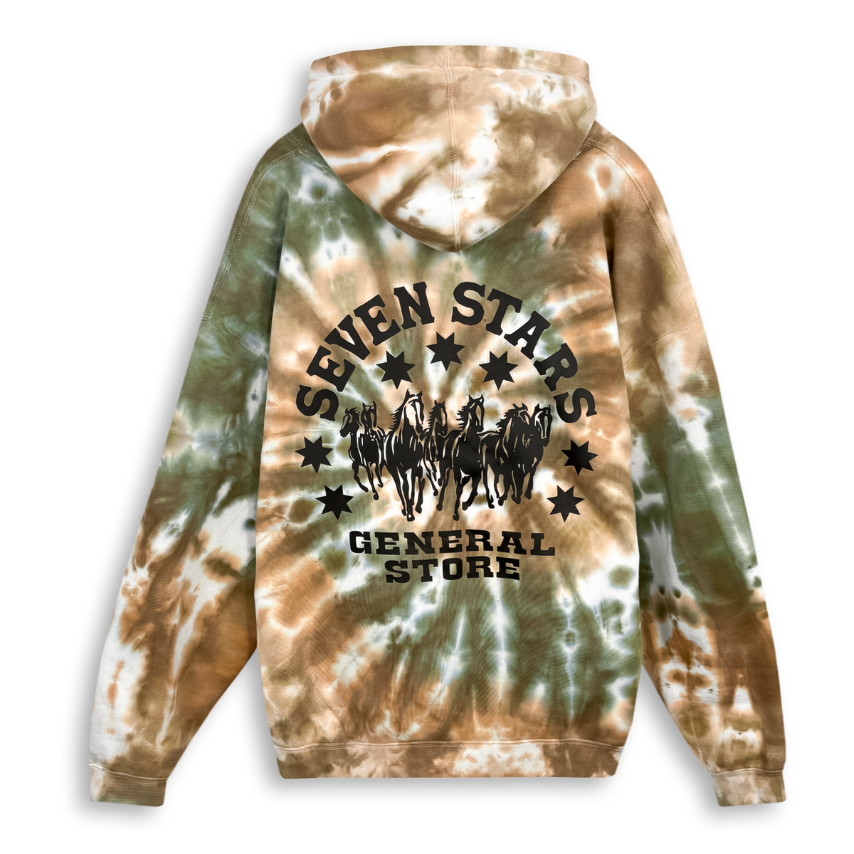 7S GENERAL STORE - CIRCLE LOGO HOODIE IN HAYSTORM TIE DYE
