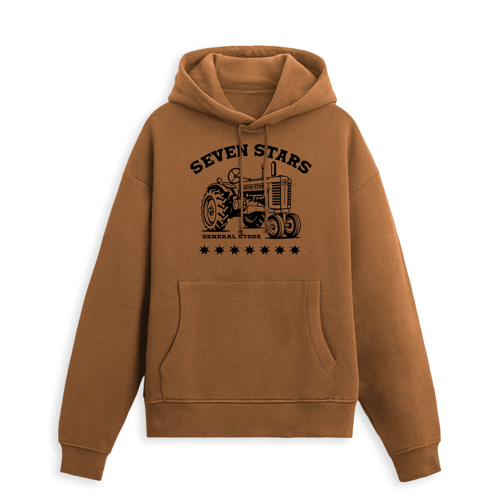 7S GENERAL STORE - TRACTOR HOODIE IN HAYBAIL BROWN