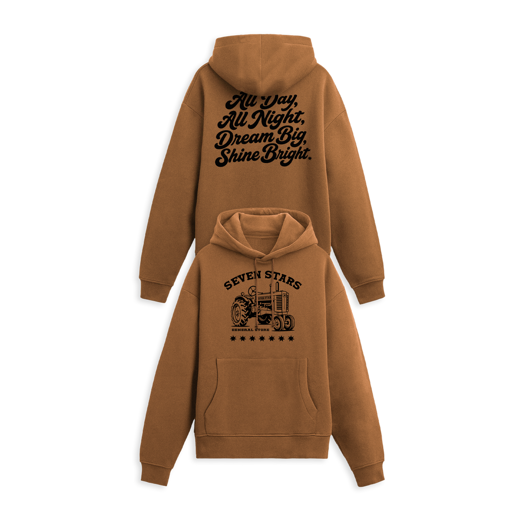 7S GENERAL STORE - TRACTOR HOODIE IN HAYBAIL BROWN