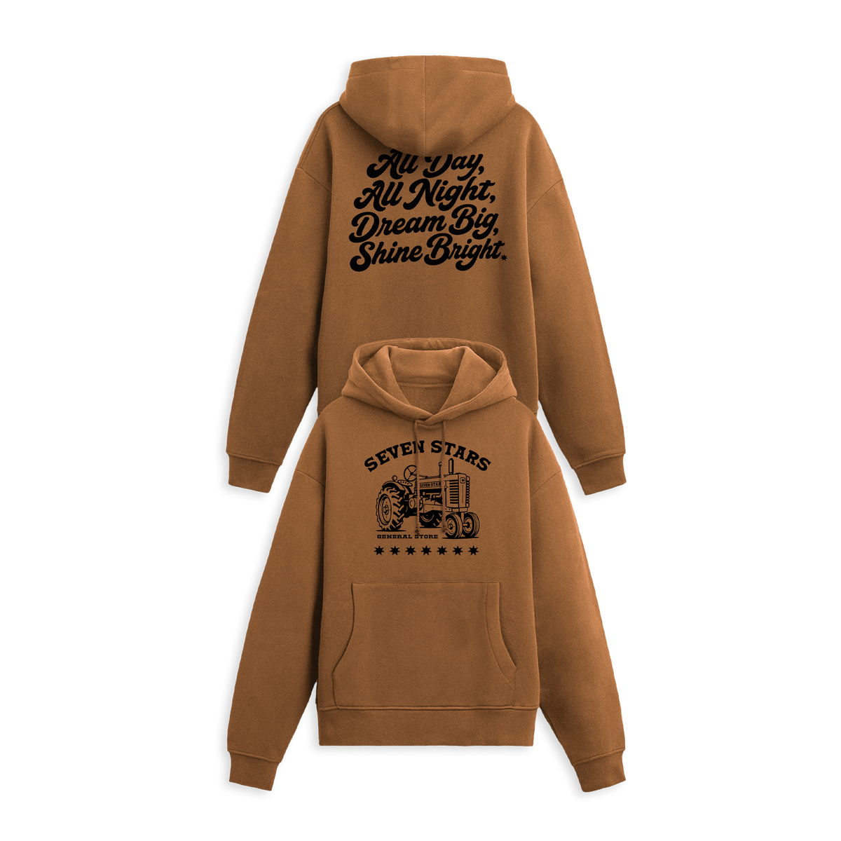 7S GENERAL STORE - TRACTOR HOODIE IN HAYBAIL BROWN