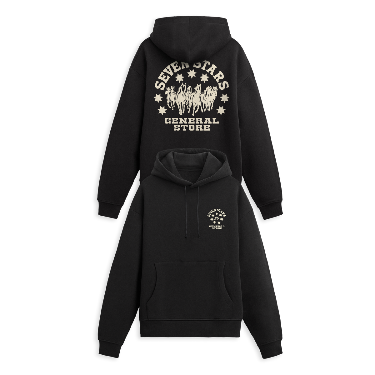 7S GENERAL STORE - CIRCLE LOGO HOODIE BLACK