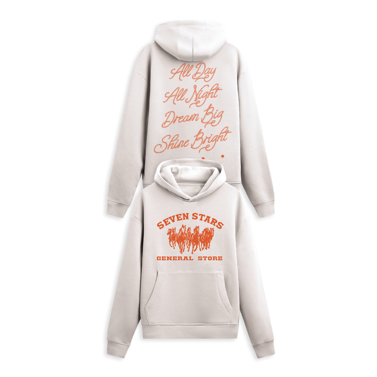 7S GENERAL STORE - CLASSIC LOGO HOODIE IN WHITE HEATHER