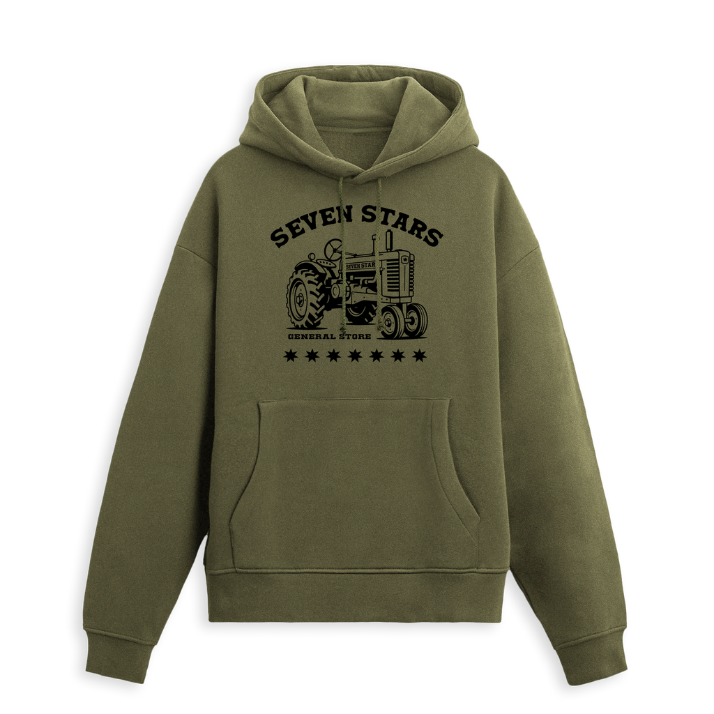 7S GENERAL STORE - TRACTOR HOODIE IN TURF GREEN