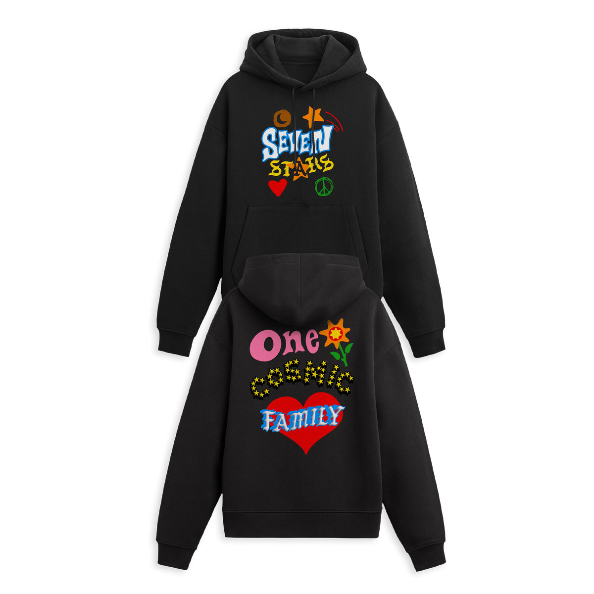 SEVEN STARS - INNER CHILD PULLOVER HOODIE IN BLACK