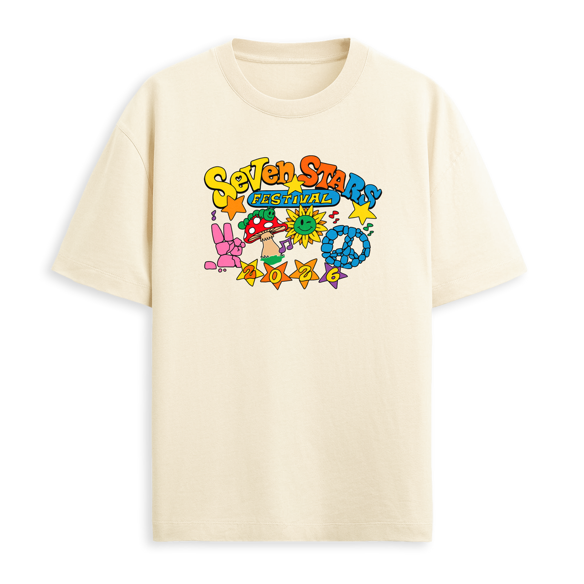 SEVEN STARS - MAGIC FEST TEE IN CREAM