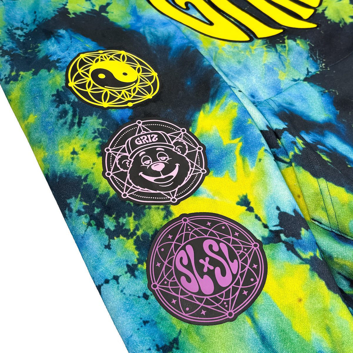 GRiZ - OURO-BEAROS PULLOVER HOODIE IN ACID SPLASH GREEN DYE