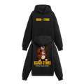 SEVEN STARS - PIGGY BACK BEARS PULLOVER HOODIE IN BLACK