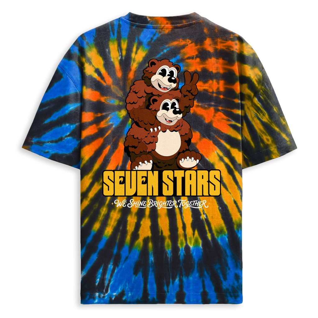 SEVEN STARS - PIGGY BACK BEARS TEE IN SOLSTICE SWIRL DYE