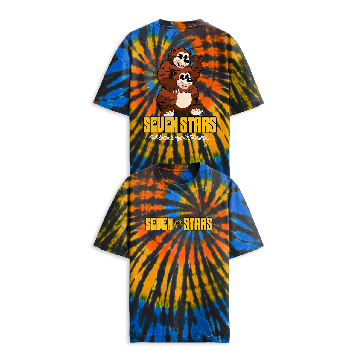 SEVEN STARS - PIGGY BACK BEARS TEE IN SOLSTICE SWIRL DYE