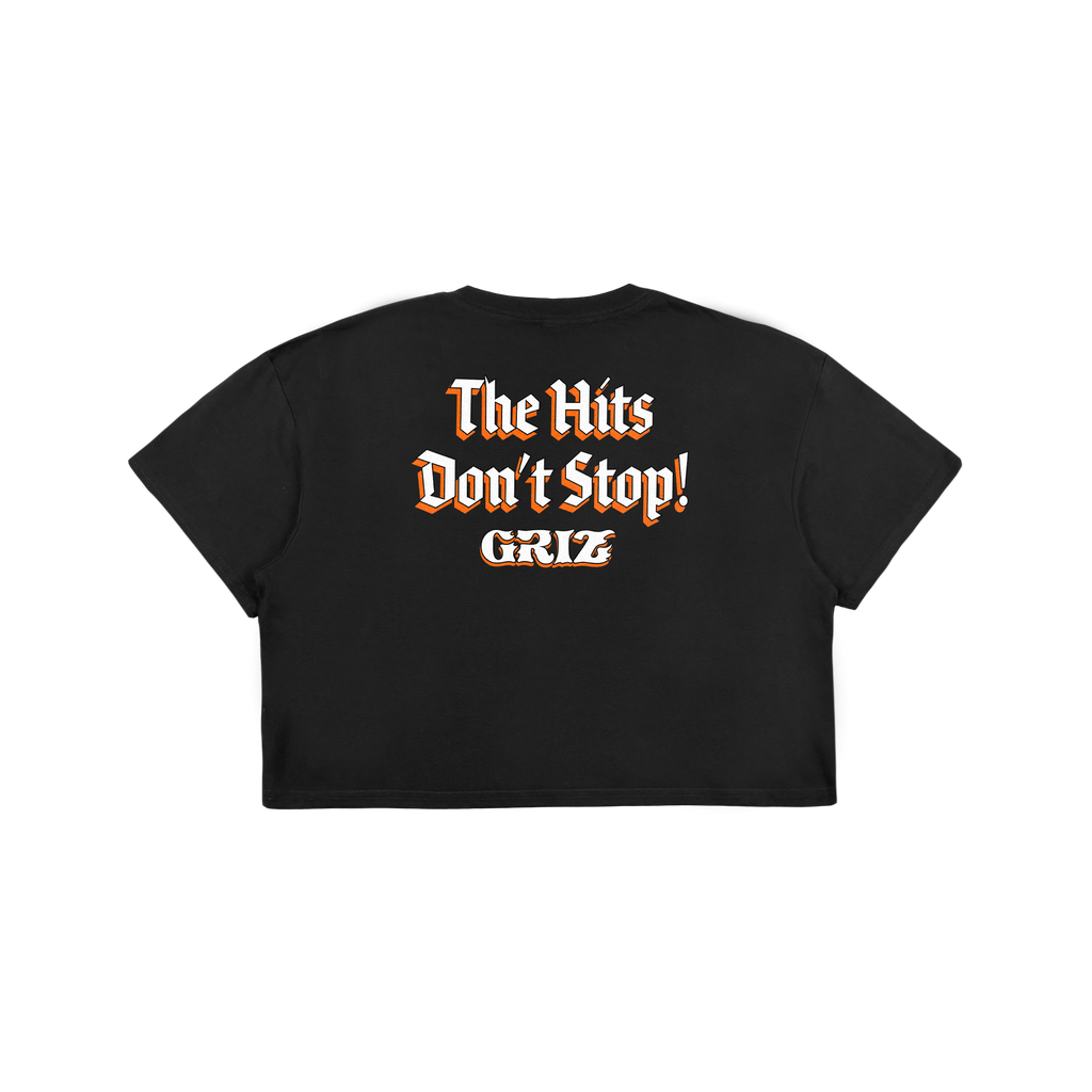 GRiZ - WHEN I'M HOT, DEVIL CROP TEE IN BLACK